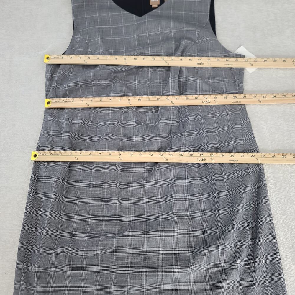 Boss Trabaldo Togna 1840 Wool Plaid sheath dress black plaid Size 18 academia - Picture 6 of 9